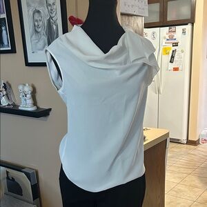 Tahari White Draped Women's Blouse